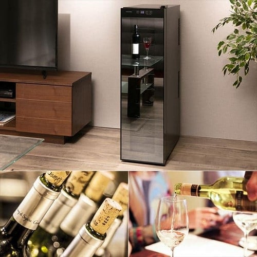 ワインセラー 18本 47L スリム ペルチェ式 タッチパネル PWC-491P-B