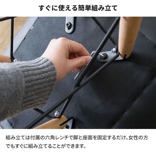【2脚セット】 デザインダイニングチェア2 DDC2S-75 ブラック _14