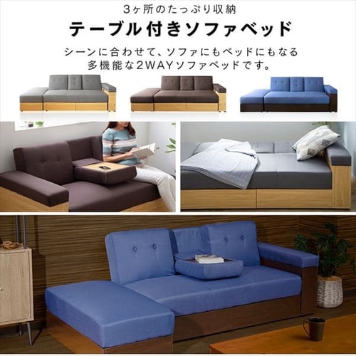 ソファ 2人掛け 収納付き STSB-2110 ブラウン 【プラザセレクト