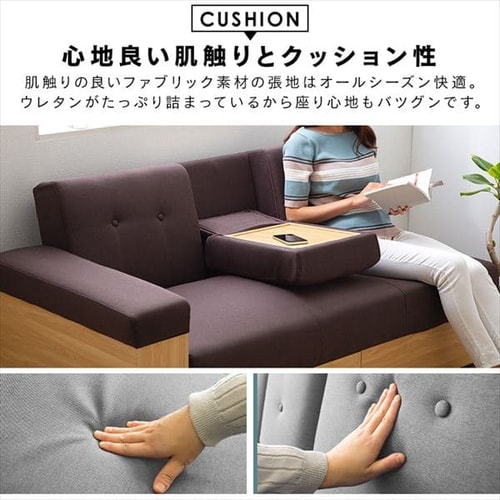 ソファ 2人掛け 収納付き STSB-2110 ブラウン 【プラザセレクト