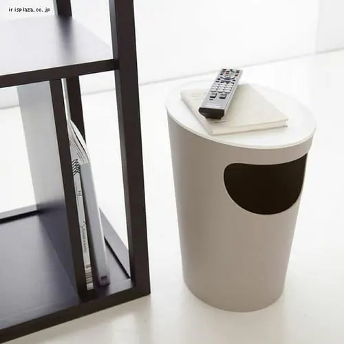 サイドテーブル ダストボックス型 ENOST ホワイト _6