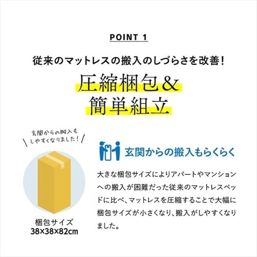 【硬め】 脚付きマットレス シングル アイボリー AATMH-S _6