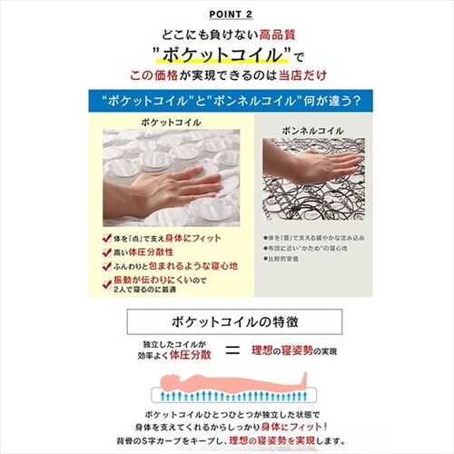 【硬め】 脚付きマットレス セミダブル アイボリー AATMH-SD 【代引き不可】_10