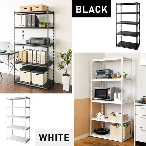 ラック 棚 収納棚 5段 スチールラック 幅150cm STR-1500 ブラック _15