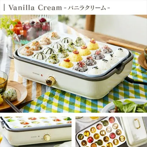 ホットプレート 着脱式 2枚 温度調節 PHP-1002TC-R レッド (深鍋/たこ焼き)_3