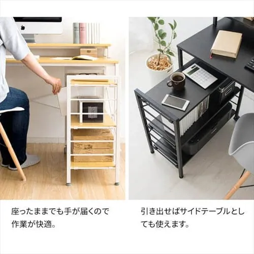 机 デスク PCデスク I字 収納ラック付き RTID-1200 ブラック_11