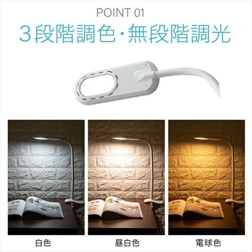 �f�X�N���C�g LED �N���b�v�� PCL-R401-W �z���C�g _9