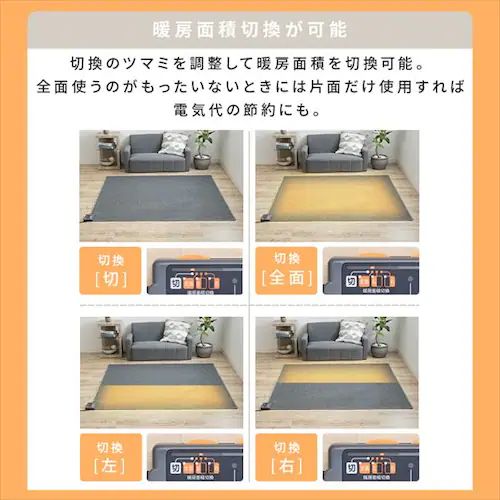 ホットカーペット 4畳 本体 195×290cm TEKNOS TWA-4000BI _6