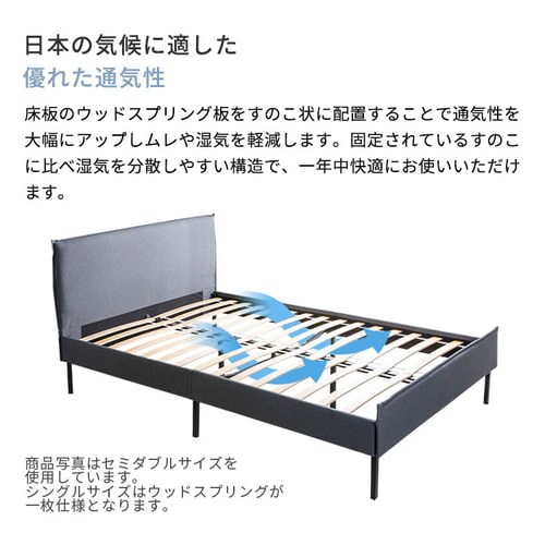 ベッド シングル ファブリックフレーム BDMF-S グレー 7172802
