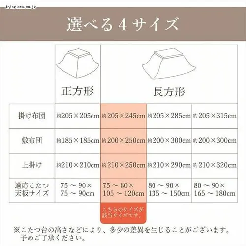 こたつ布団3点セットサイズ205×245cm 洗える上掛け付き オレンジ 【代引き不可】_9