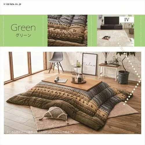 こたつ布団3点セットサイズ205×245cm 洗える上掛け付き オレンジ 【代引き不可】_11