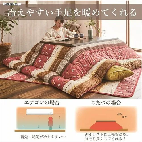 【3点】こたつ布団セット 205×285 掛けカバー洗濯可 ローズ 【代引き不可】_6