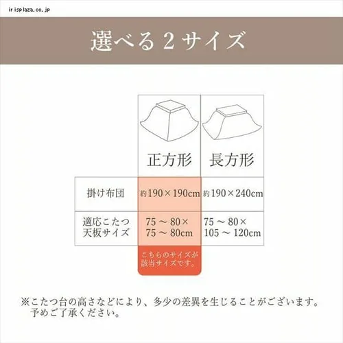 こたつ掛布団 190×190cm ネイビー【代引き不可】_7