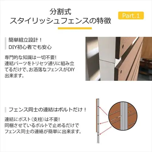 人工木ルーバーフェンス 幅80×高さ180cm 1880 ベージュ _4