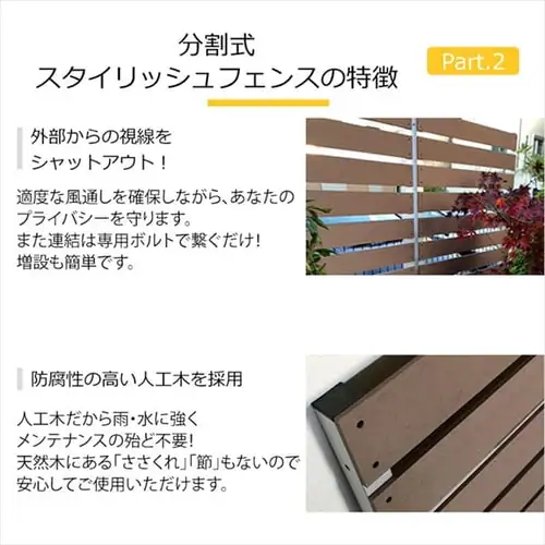 人工木ルーバーフェンス 幅80×高さ180cm 1880 ベージュ _5