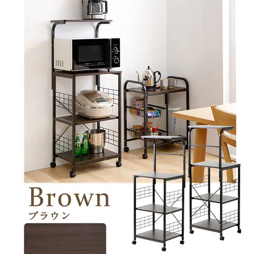 キッチンラック レンジ台 RGK-49 ブラウン_14