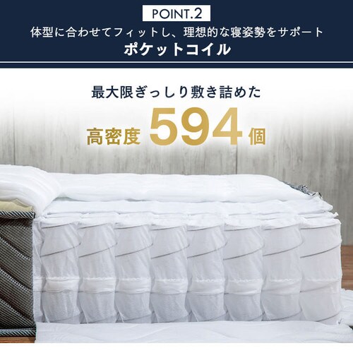 2層ウレタンポケットコイルマットレス セミダブル 7179408│アイリス