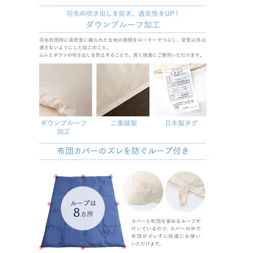 掛け布団 シングル 羽毛 WDD85% ベージュ _10