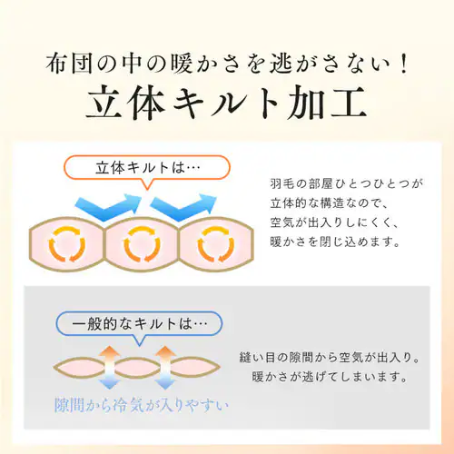 掛け布団 シングル 羽毛 WDD85% ベージュ _16
