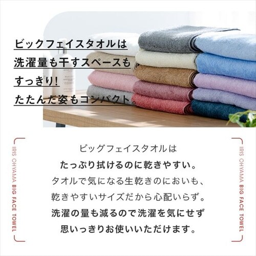 メール便】ビッグフェイスタオル 全18色【プラザセレクト】【代引き