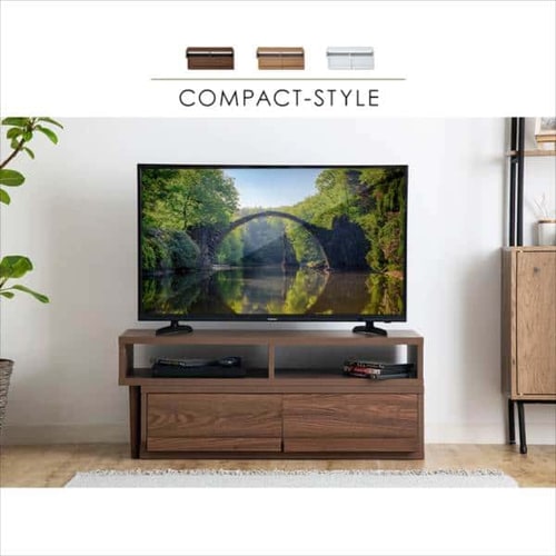 完成品】テレビ台 伸縮可能(天然木脚) ホワイト 7185671 │アイリス