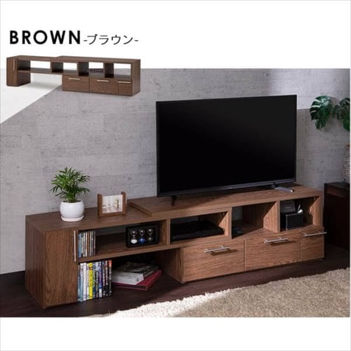 完成品】テレビ台 伸縮可能 (棚脚) ホワイト 7185674 │アイリス