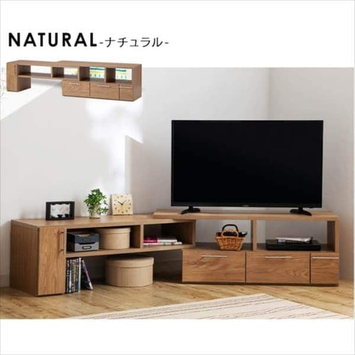 完成品】テレビ台 伸縮可能 (棚脚) ホワイト 7185674 │アイリス