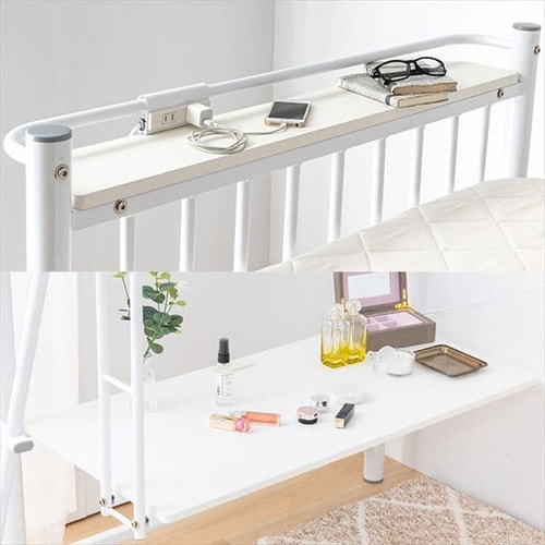 ホワイト ロフトベッド デスク付き ロフトベッド デスク コンセント付き ホワイト 7187330 │アイリス