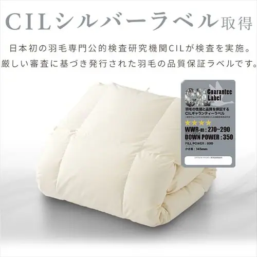 羽毛布団 ダブル フランス産ホワイトダックダウン85% 1.4kg 無地 ベージュ【直送】 _7