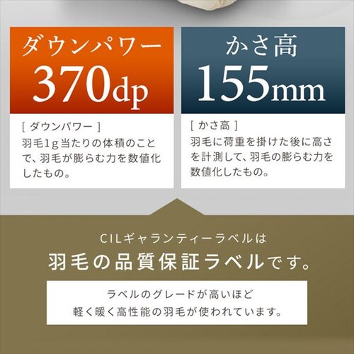 羽毛布団 ダブル フランス産ホワイトダックダウン85% 1.4kg 無地 ベージュ【直送】 _8