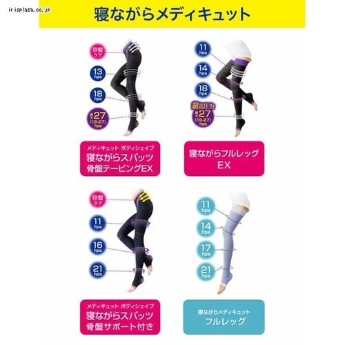 寝ながらメディキュット フルレッグEX M ブラック _5