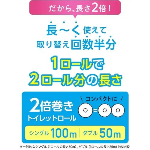 【12ロール】紙クレシア アイリス×紙クレシア共同開発 2倍巻き トイレットロール 100mシングル/50mダブル_7