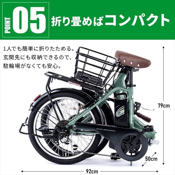 PELTECH 電動自転車 折り畳み 20インチ 外装6段変速 TDN-212LｰBE