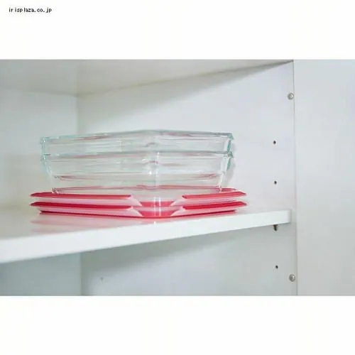 T-fal マスターシールグラス レクタングル 1.3L クリア/レッド N10410 _2