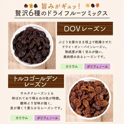6種のドライフルーツミックス 500g 【プラザマーケット】【代引き不可】_3