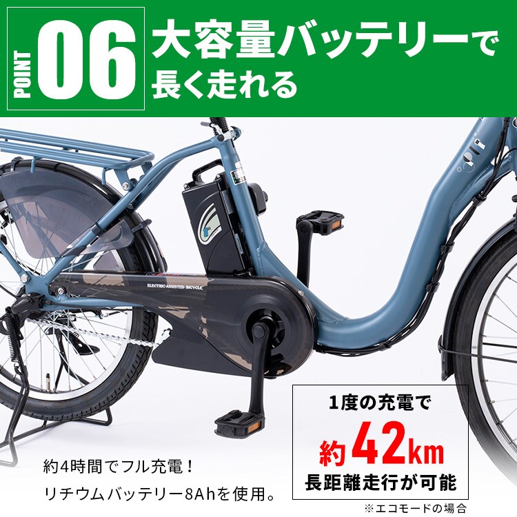 子供乗せ適用電動アシスト自転車 前24後20 TDH-408L-BE ベージュ【直送