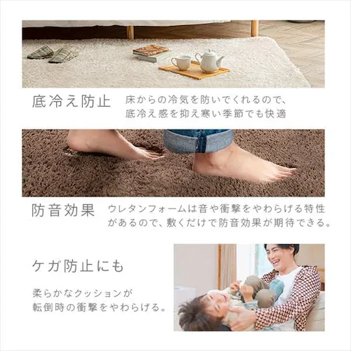 ホットカーペット+シャギーラグ 185×185cm SGR-1818 グレー_8