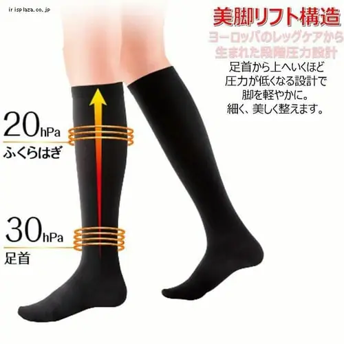 ピップ 【3個セット】スリムウォーク美脚ハイソックス 黒 S〜M_3