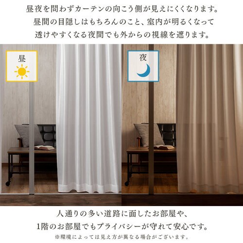 オーダーレースカーテン UVカット 遮熱 幅100～200cm×丈78～228cm 全4