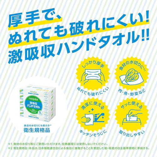激吸収 ネピア 激吸収ハンドタオル100W5P 541214_3