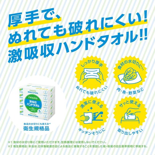 【12個セット】激吸収 ネピア 激吸収ハンドタオル 100W5P 541214_3