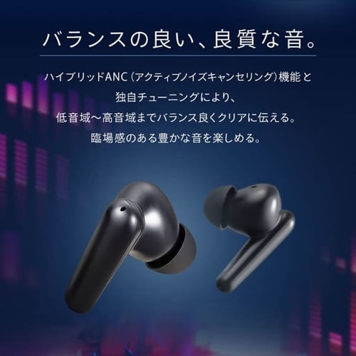 ワイヤレスイヤホン 連続使用20h 防水 WEP-101-BK ブラック 7245698