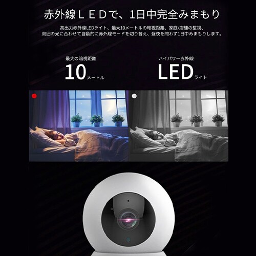 防犯カメラ 見守りカメラ Wi-Fiネットワーク 屋内用 IPカメラ JA－CA43