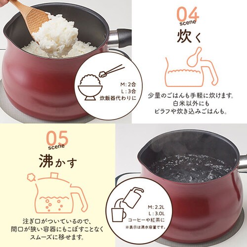 �a���t���C�Y �a���t���C�Y �}���`�|�b�g M 14cm 2.2L (1�`2�l�p) IH�Ή� �ӂ��f�������H �g�D�[���C �h���`�F RB-2169 �E�H�[���O���[_4