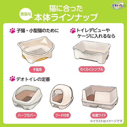 ユニ・チャーム デオトイレ ハーフカバー本体セット ダークグレー 猫