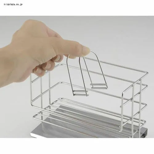 下村企販 斜めトレー付洗剤スポンジラック ミニ シルバー 42591 _2