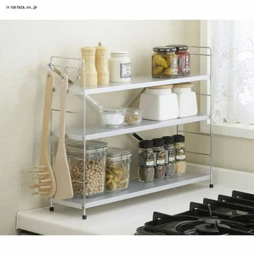 下村企販 コンロサイドラック 3段 シルバー 28029 _2