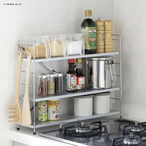 下村企販 コンロサイドラック 3段 シルバー 28029 _4