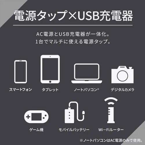 USB�[�d�|�[�g�t���^�b�v TPU-4S2AC-W �A�C���X�I�[���}_2