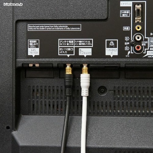 アンテナケーブル 5m L字差込/差込式 4K/8K対応 HAT50-055LPWH 7249087